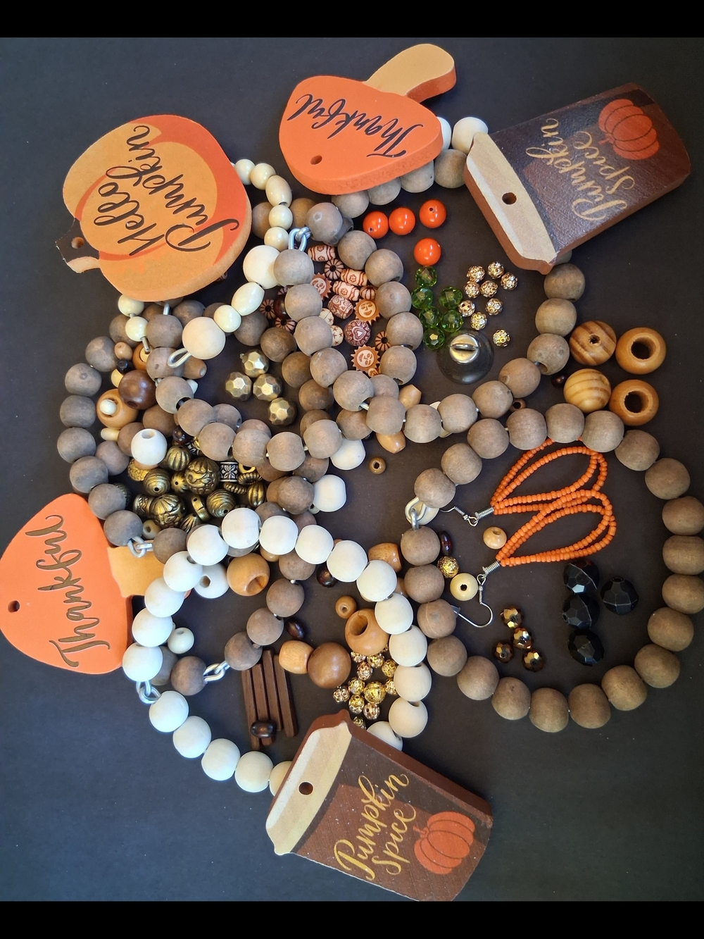 Autumn Fall Beads Misc Craft  Lot